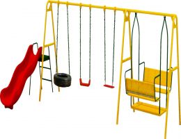 Xích đu cầu trượt ngoài trời - xích đu mầm non